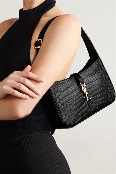 ysl black crock|LE 5 À 7 in crocodile.